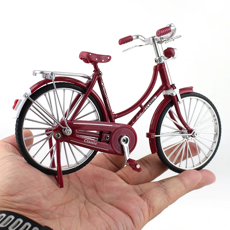 Home Decor Bike Figurines Miniatures Push Bike Push Cycle Retro 28 Bar Alloy Bicycle Model, Bicycle Gift, Toy Decoration Crafts