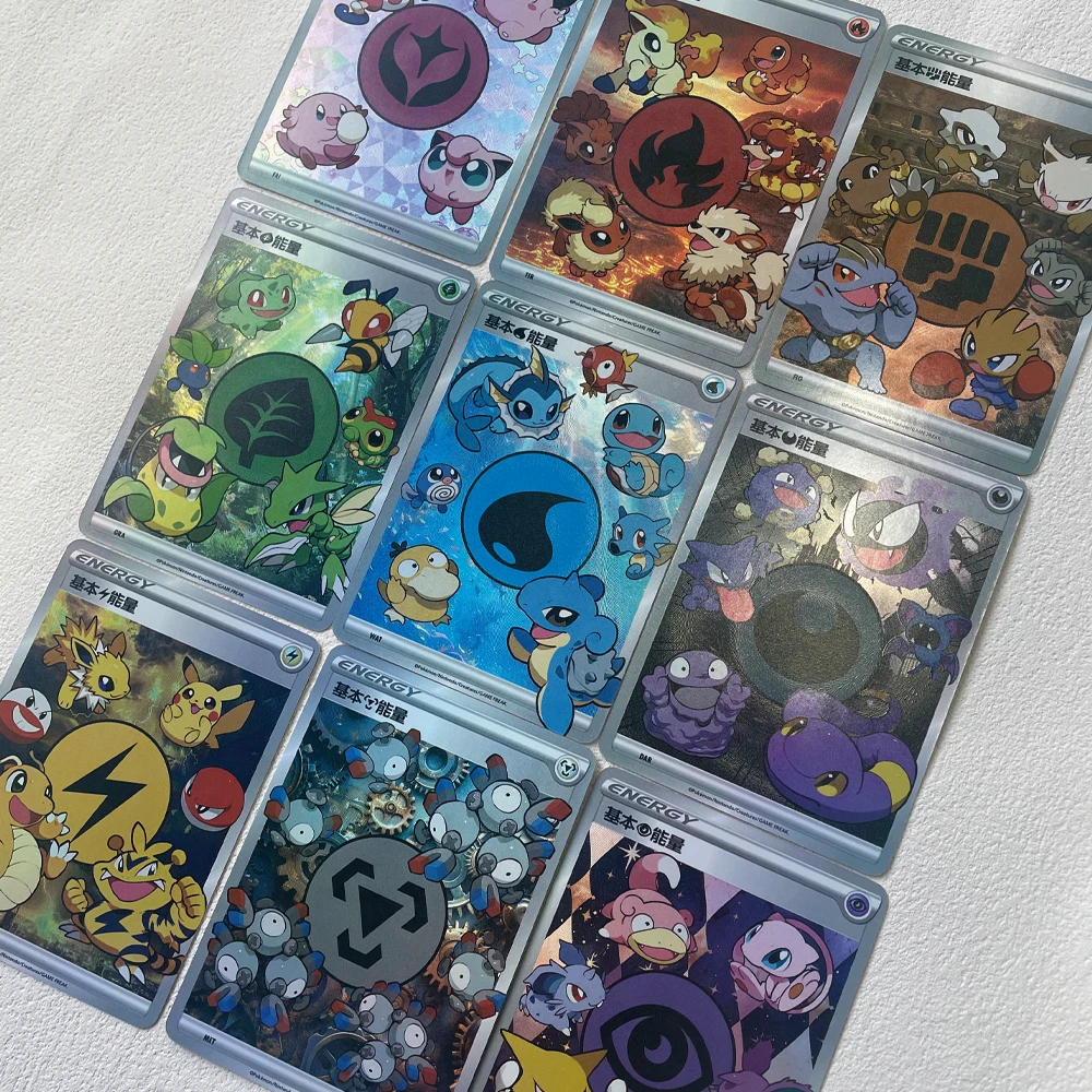 9 Teile/satz Diy Ptcg Selbst Made Ptcg Energie Karte Charmander Bulbasaur Squirtle Flash Karte Klassisches Spiel Anime Sammlung Karten geschenk – Detail 2