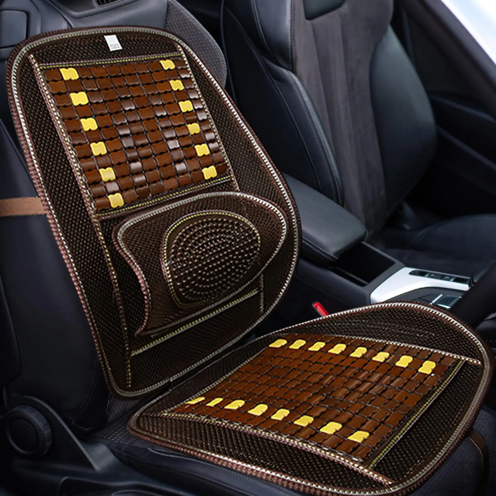 Generic Bamboo Car Seat Cushion Cover Comfortable Ventilation Universal Breathable Car Driver Seat Cushion Summer Chair Cushion
