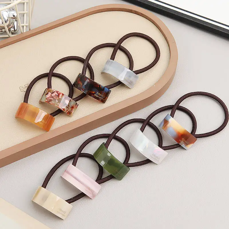 Koreanische Acetat Unregelmäßige Haar Krawatten Mode Elastische Haar Bands Scrunchies Stirnbänder Für Frauen Pferdeschwanz Krawatte Seile Haar Zubehör – Detail 1