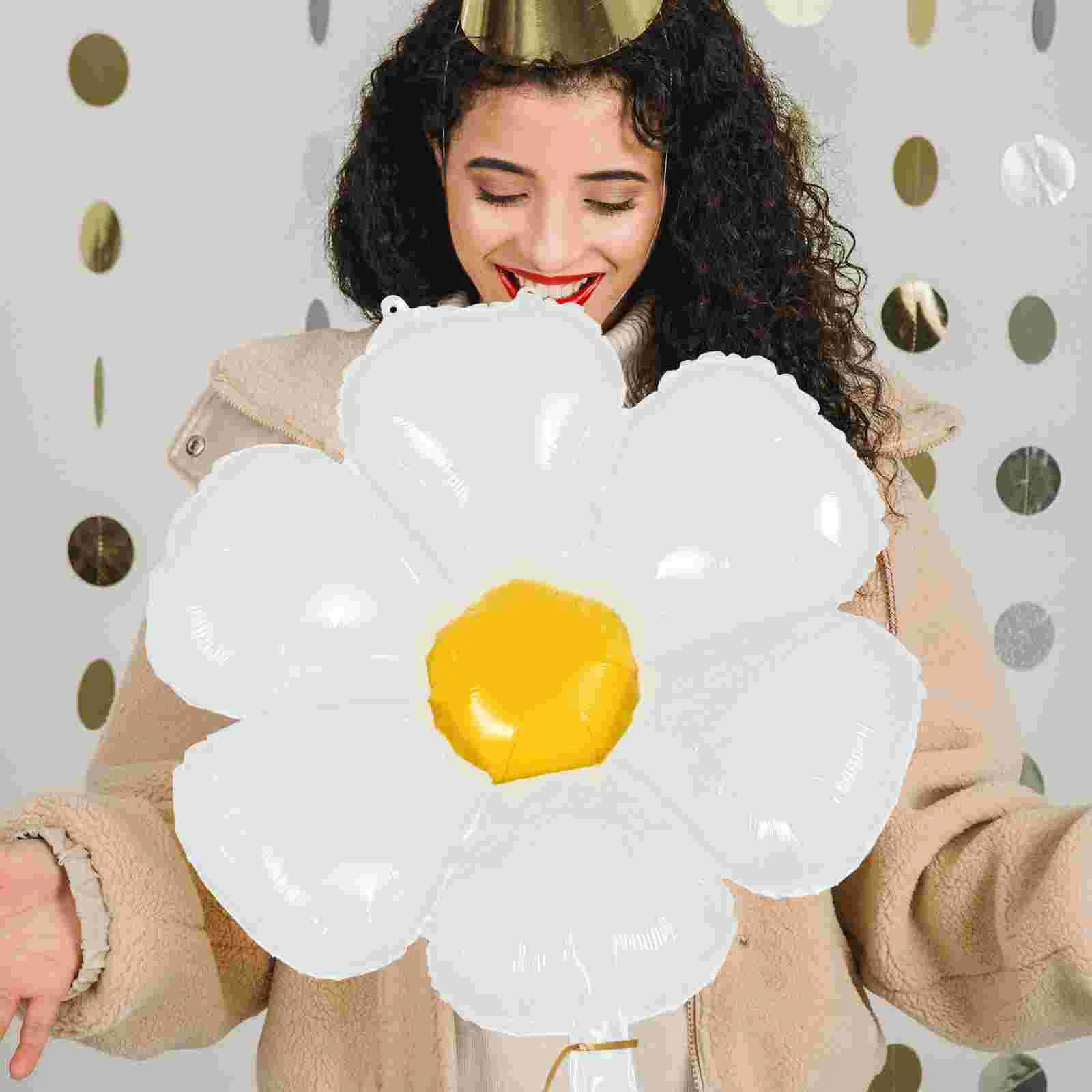 

6 Pcs Six Petal Flower Balloon Layout Balloons Decor Decorate Party Aluminum Film Daisy Kids Birthday