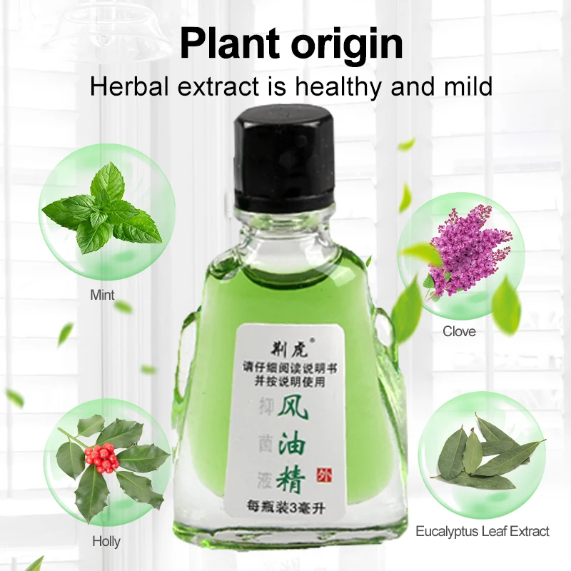 3ml Tiger Balm Mint Extract Refreshing Oil For Headache Dizziness Medicinal Oil Pain Rheumatism Abdominal Pain Fengyoujing
