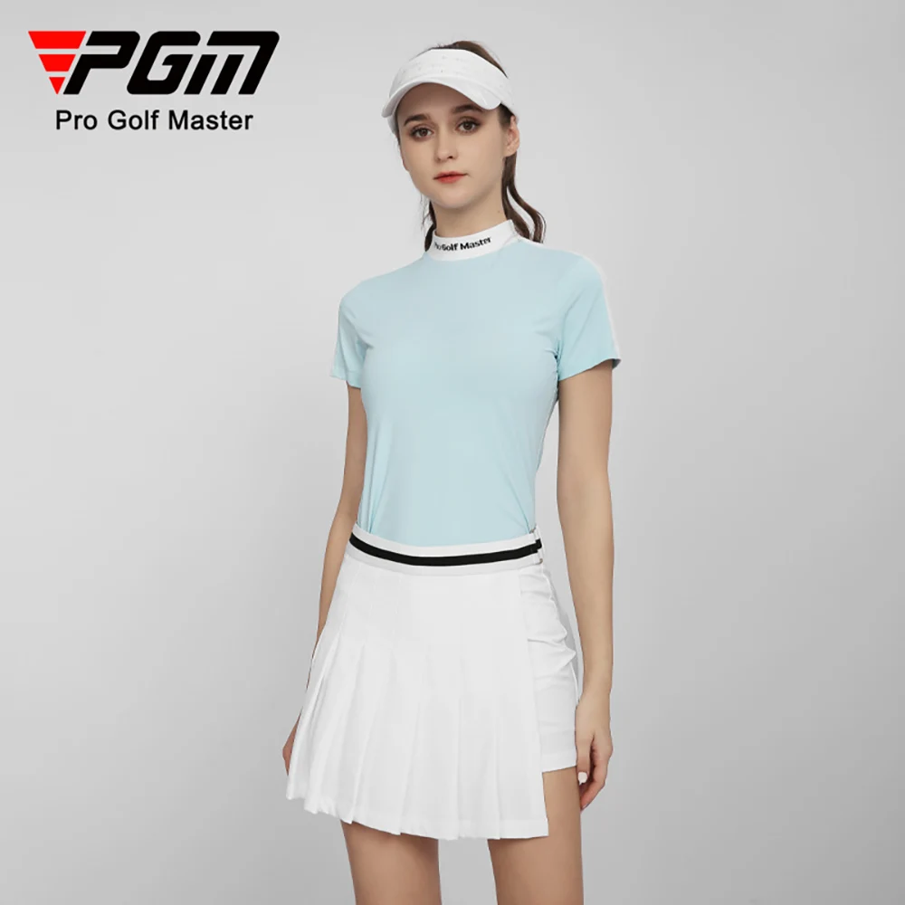 Women Golf Clothing PGM Golf Women's T-Shirts Sports Leisure Summer Short Sleeve Lady Elasticity Quick Dry Breathable YF558 S-XL