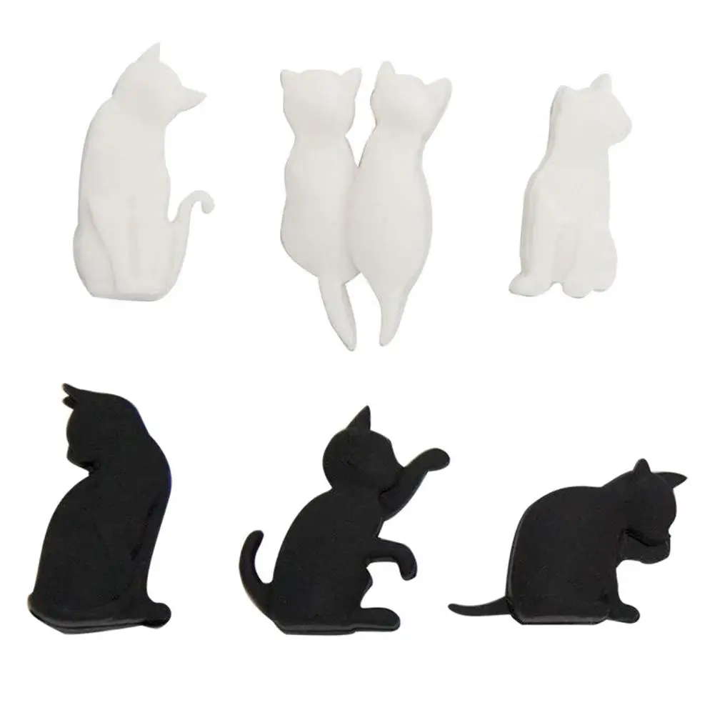 6Pcs silicone tea bag holder food bag clips Tea Bag Clips Food Grade Heat-Resistant Reusable Silicone Cartoon Cat-Shaped Tea Bag Holders Drink Markers