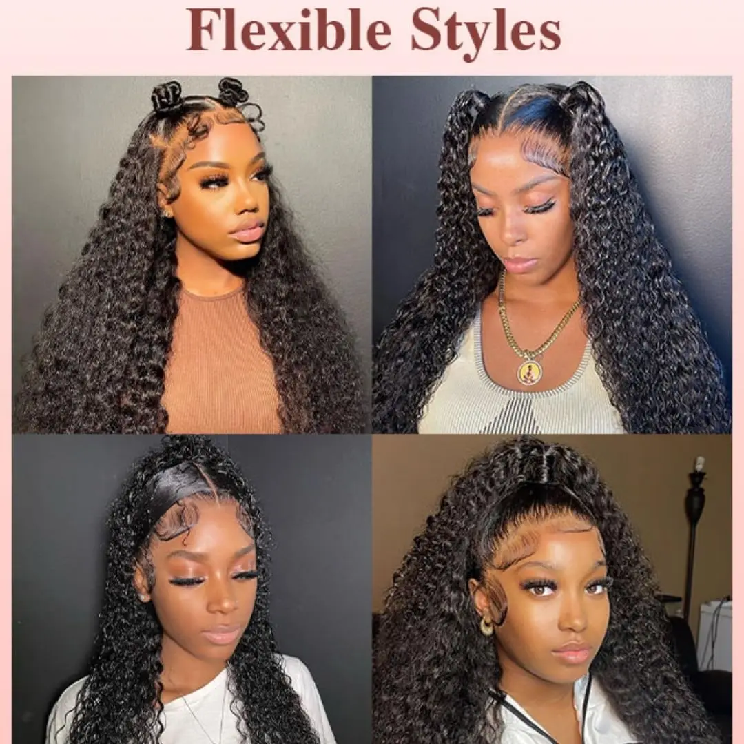 16 Inch Kinky Curly 13x4 Lace Front Wigs Human Hair 250% Density Glueless Wig Human Hair Pre Plucked with Baby Hair