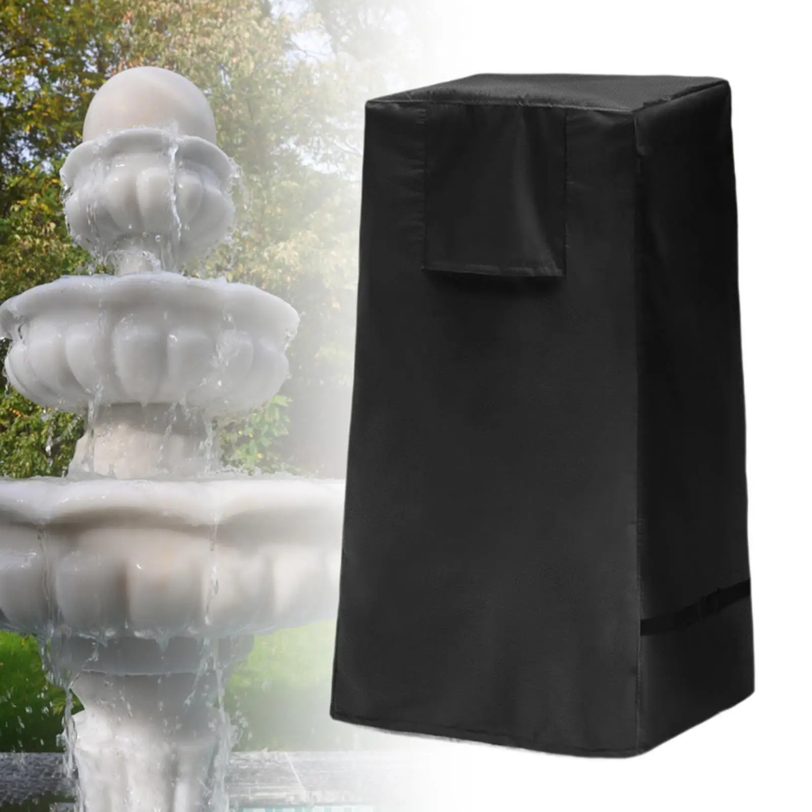 Garden Fountain Cover Waterproof Stacked Stones Fountain Cover for Yard