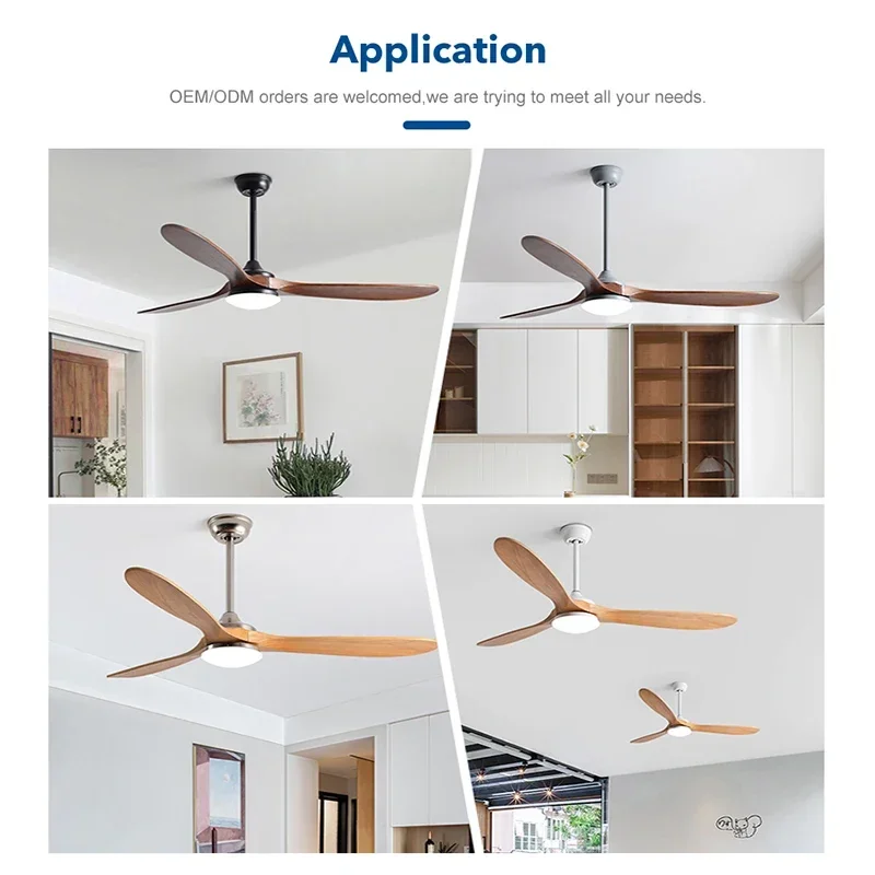 70inch Large Size Wood DC Ceiling Fan Industrial Fans with 24W LED Light And Remote Control Wood Fans for Home Ventilador Tech