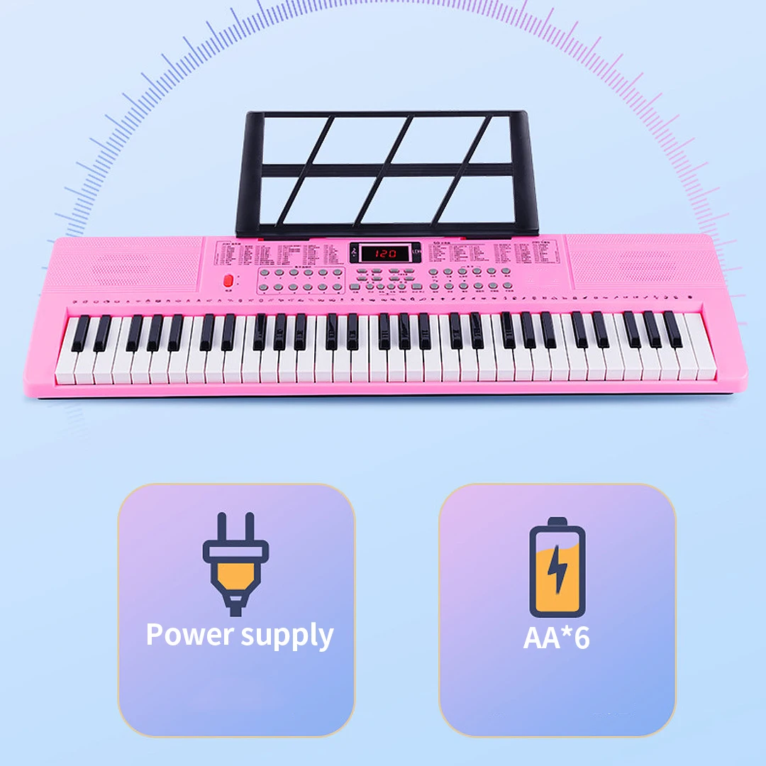 Girls Pink Electronic Organ Piano Adult Children Beginners 61 Key Teacher  Synthesizer Sintetizador Musical Instruments AA50EO - AliExpress