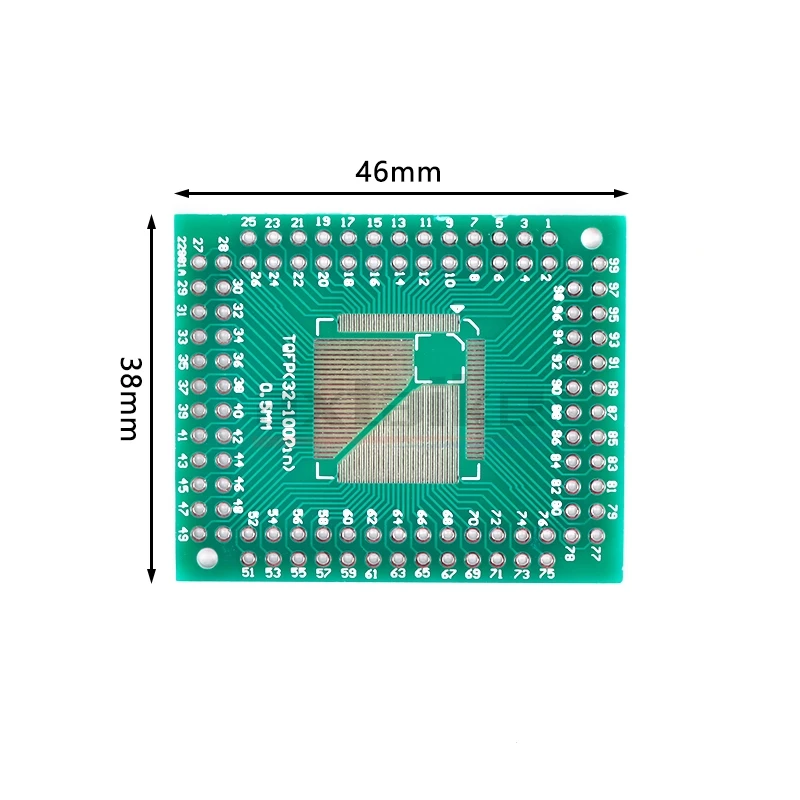 10PCS FQFP TQFP LQFP 32 44 64 80 100 To DIP Transfer Board DIP Pin Board Pitch IC Adapter Plate Conversion Coard