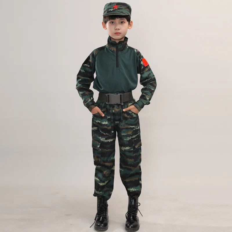 Camouflage Clothing Children Kid Boy Girl Tracksuit Military Uniforms Outdoor Camping Camouflage Suit Hunting Fitness Training