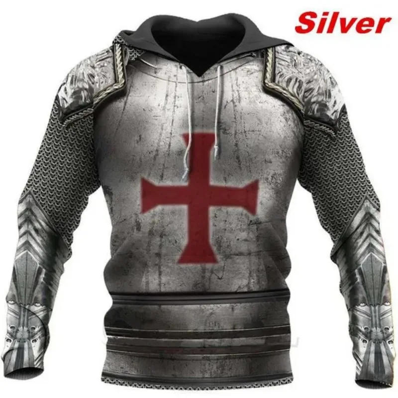 Cool Knight Templar Armor 3D Print Hoodies Funny Men's Clothing Men's Harajuku Fashion Sportswear Pullover Sweatshirts Quality