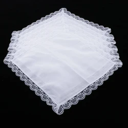 Cotton White Handkerchiefs Hanky Square for Men Women 26x27cm