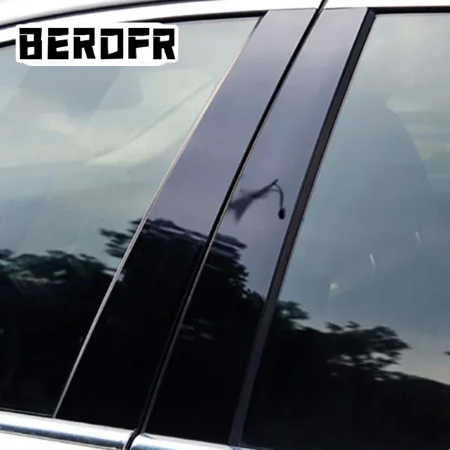 BMW 7 시리즈 E65 E66 2001 2002 2003 2004 2005 2006 2007 2008 도어 트림 필러 포스트 광택 블랙 윈도우 장식 커버