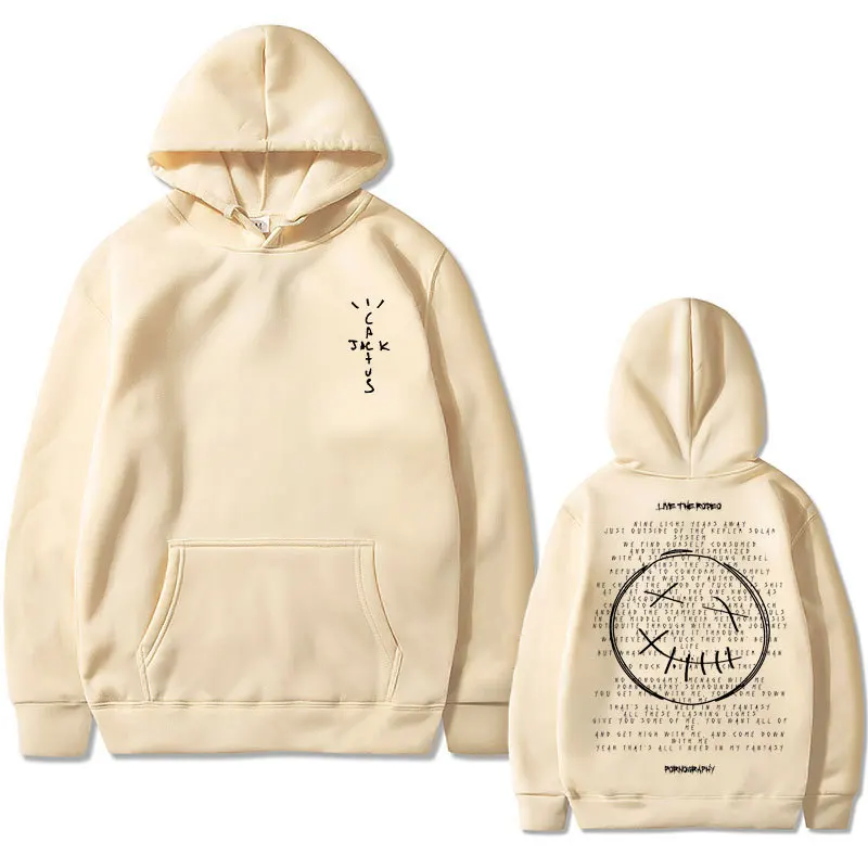 Neuer Cactus Jack Doppelseitiger Druck Herren Herbst Fleece Hoodie Mode Normale Passform Lange Ärmel Kleidung Sportwear Streetwear – Detail 10