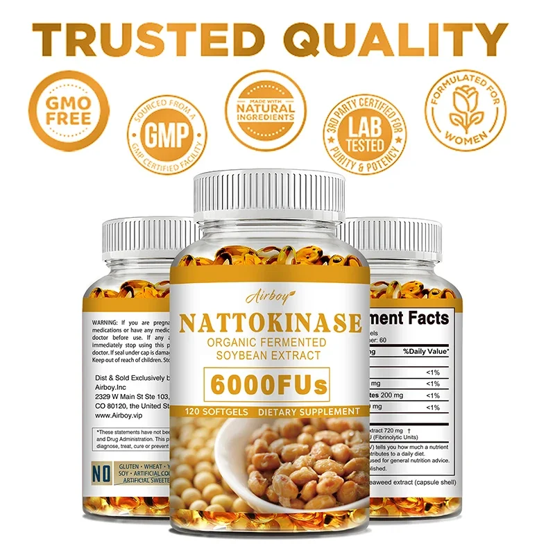 Nattokinase Supplement Nattokinase Cleans Blood Vessels Improves Blood Circulation Supports Heart Health