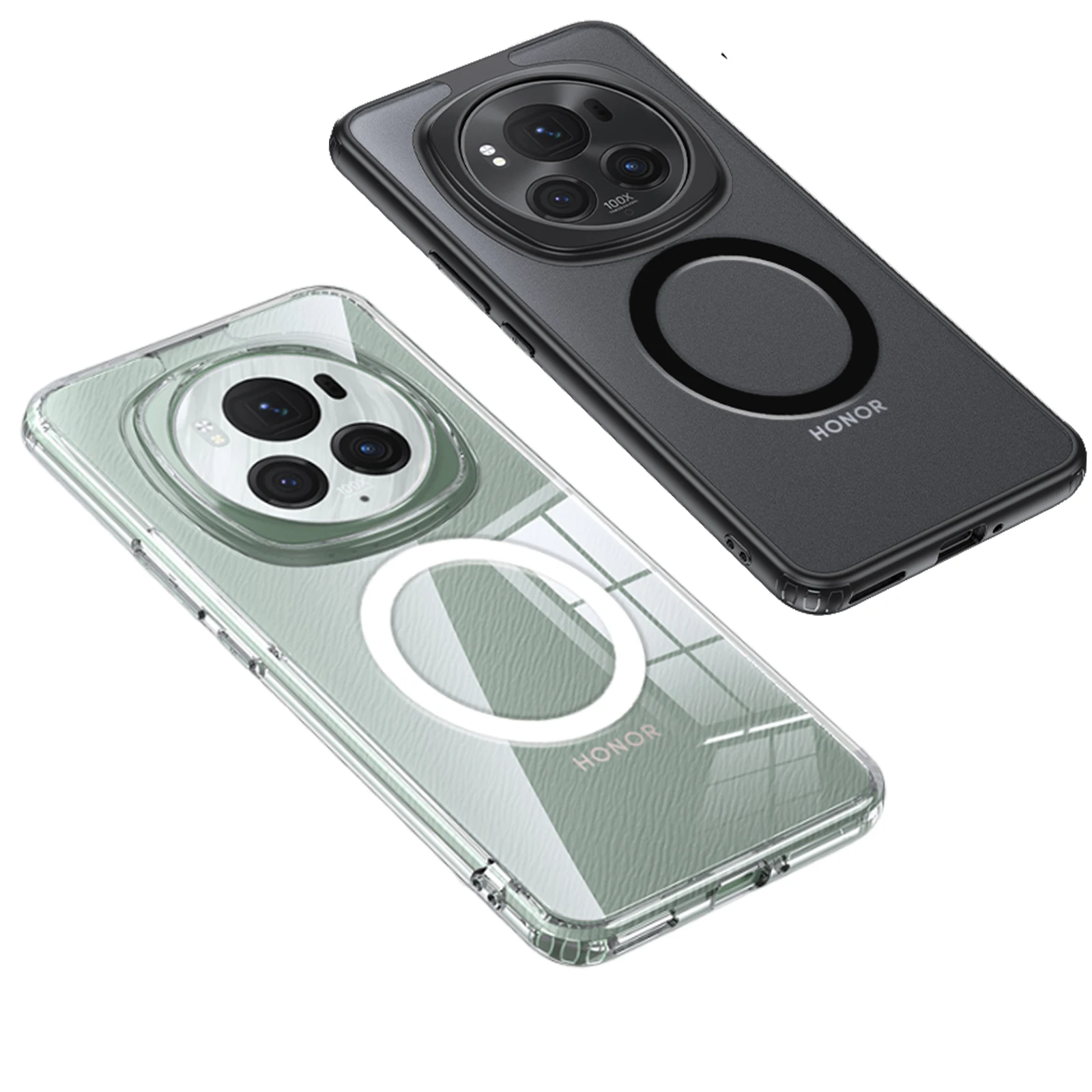 

Shockproof Clear Magsafe Wireless Charging Case for Huawei Honor Magic 6 Pro Pura 70 Nova 12, Transparent Hard Protective Cover