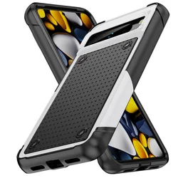 Luxury Military Grade Armor Shockproof Phone Case - Heavy Duty Full Protection PC+TPU Cover Bumper - Google Pixel 9A (WH - BK)