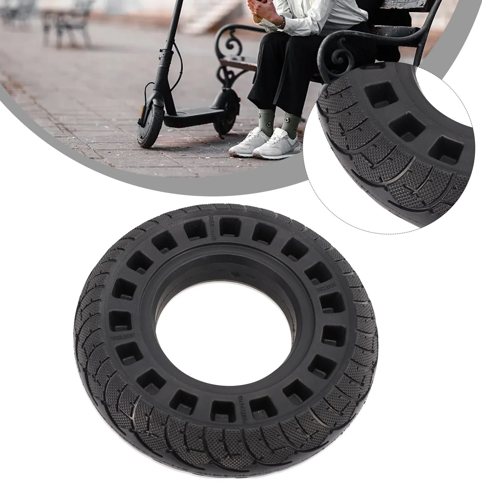 

Tubeless Solid Tire For Electric Bike Replacement 600g Accessories Attachment Black Electric Scooter Spare Tools