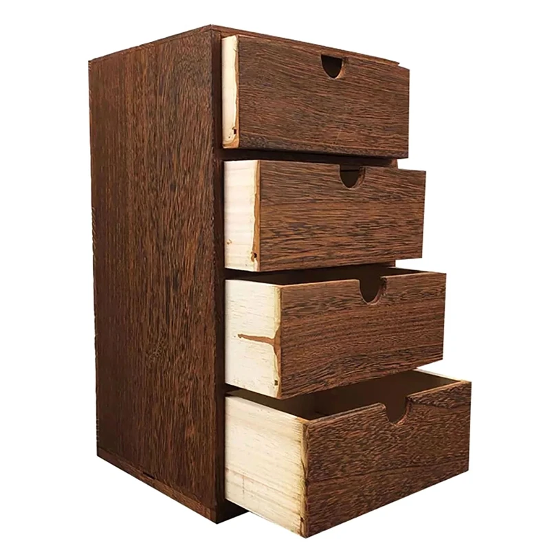 

Wooden Box Storage Drawer Wooden Chest Of Drawers Jewelry Cosmetics Organizer Office Home Decoration Storage Box