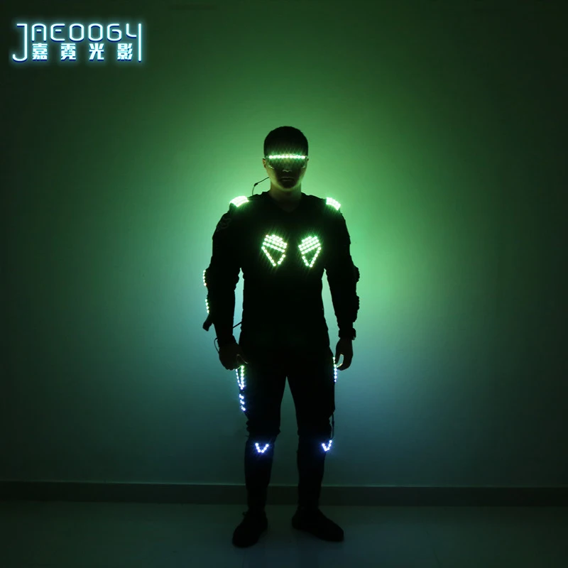 LED Luminous Armor Light Up Jacket, Glowing Costumes, Dancing Performance Clothes, DJ Stage Wear