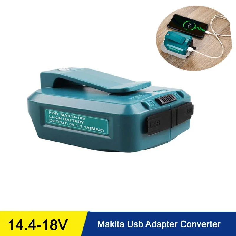 

18V Led Light Makita Usb Adapter Converter For Li-ion Battery Dual USB Charger Outdoor Flashlight for ADP05 BL1815 BL1830