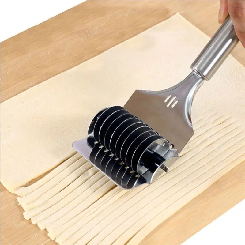 Manual Noodle Cutter Rolling Stainless Steel Noodle Cutting Device Chive Spaghetti Cutting Kitchen Cooking Accessories kitchen accessories noodle press pasta attachment