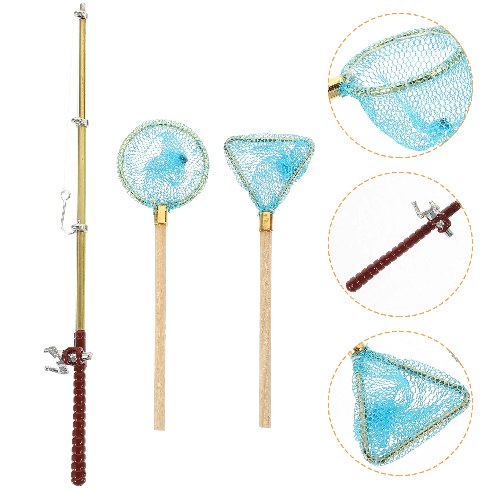 

Mini Fishing Rod Toy Home Decorations House Adornment Simulation Models Network Wood Supply Child