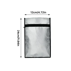 Fireproof & Waterproof Anti-Hacking Signal Blocker Storage Pouch - As photo (Grey-12x24cm)