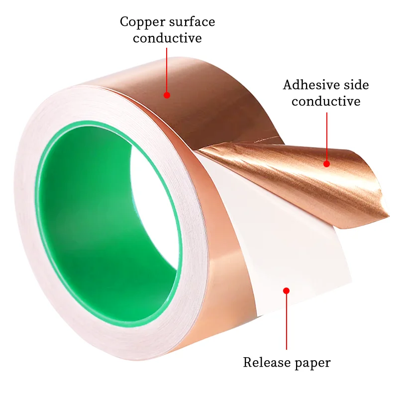DIY Copper Foil Tape Double-Sided Conductive Adhesive EMIAnti-static Repair Adhesive Tape Circuit Electrical Repair Tapes