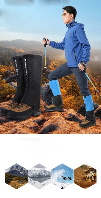  Polainas de pierna para mujeres y hombres, polainas impermeables  y ajustables para botas de nieve, para senderismo, caza y caminar, polainas  de escalada de montaña, XS, color rojo : Deportes y