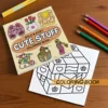 BOLD & EASY CUTE STUFF Coloring Book for Adults Cartoon Designs Fashion Style Simple Stress Relief Graffiti Painting Drawing 4
