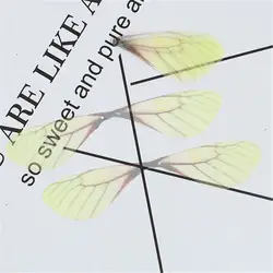 20 - Piece Set of Transparent Ethereal Butterfly and Dragonfly Wings for DIY and Craft Projects - Purple and Yellow (Yellow)