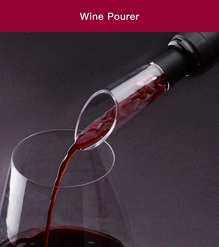 Electric Wine Opener One Touch Automatic Bottle Corkscrew with 2-in-1 Aerator Pourer, Foil Cutter,Vacuum Preservation Stoppers