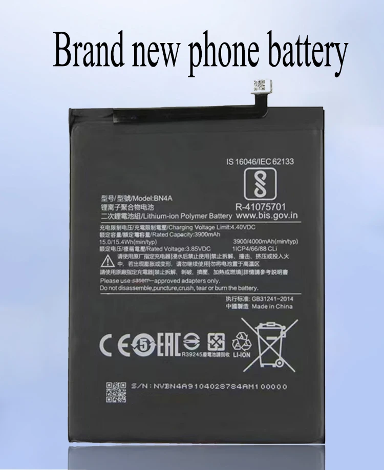 100% New high capacity BN4A Battery for Xiaomi Redmi Note 7 /redmi note7 pro Phone Batteries