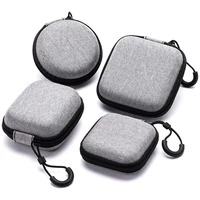 Portable Data Cable Organizer Bag Small EVA Oval Earphone Storage Bags Hard Shell Waterproof Cases Charger U Disk Zipper Pouch 3