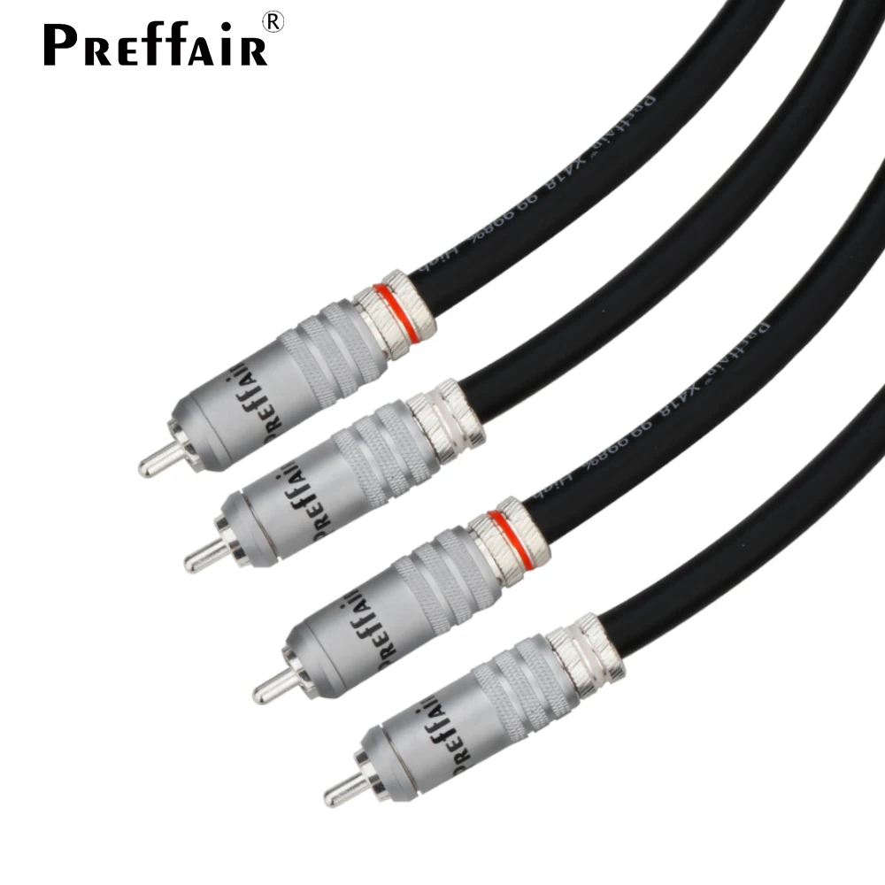 Paar Preffair OFC OCC Audiokabel 2 RCA auf 2 RCA-Verbindungskabel, HiFi-Stereo-Stecker auf Stecker, Verstärker, DAC, RCA-Audiokabel – Detail 3
