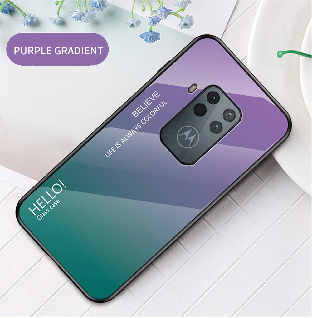 for Moto One Zoom Glass Case DECLAREYAO Luxury Hard Mirror Tempered Glass Coque For Moto G7 Power G7Play G5S Puls G6 Plu_voghion.com