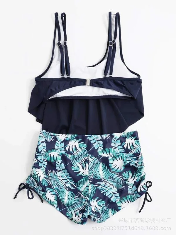 Summer Ruffles Swimsuits Tankini Sets Female Swimwear Sports Beach Wear Two-Piece Bathing Suits Pool Women Swimming Suit 2024 5