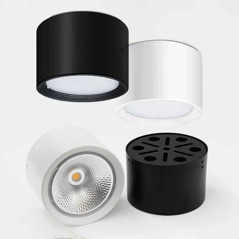 Surface Mounted 12W 15W LED downlight Dimmable Ceiling Lamps 5W 7W9W cob led spot lights Ceiling Fixtures Lighting White Black