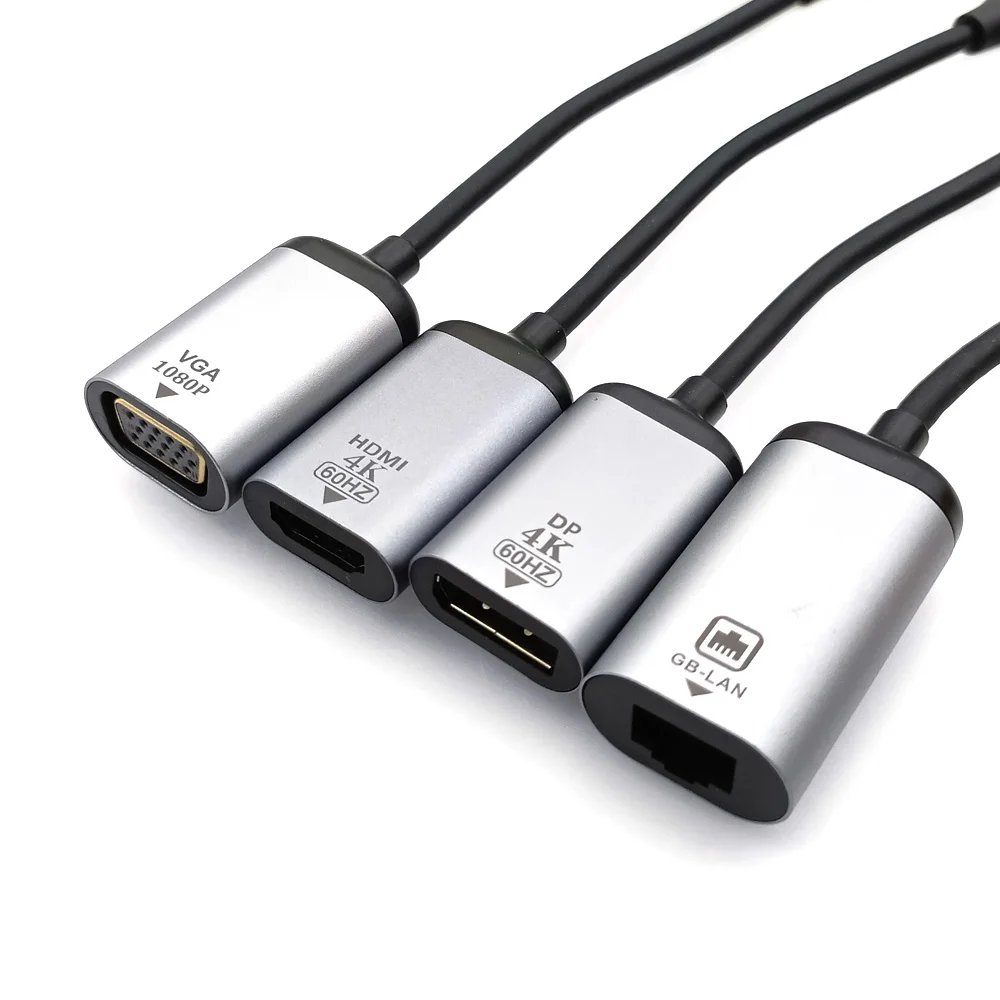 USB Type C To Hdmi To Vga/DP/Gb/mDP Adapter Plug