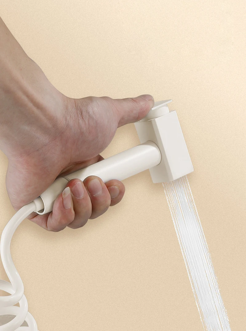 Description Picture 6 of itemHand Held Bidet Sprayer Douche Toilet Kit Bidet Faucet Black Brass Square Shattaf Shower Head Copper Valve Set Jet Bidet Faucets