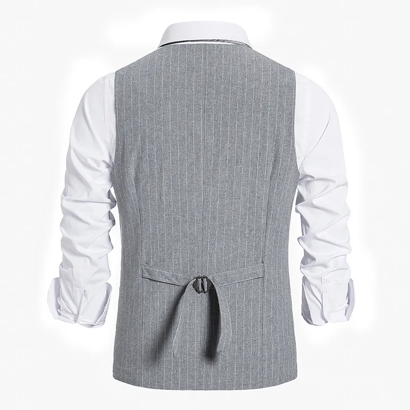 2024 Euro Code New Men's Striped Single-breasted Waistcoat Men's Casual Striped Men's Suit Retro Vest Waistcoat 5