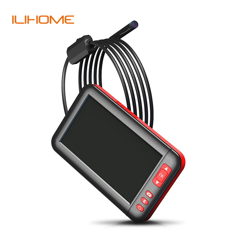 4.3 Inch Screen Industrial Endoscope Camera HD1080P 2.0MP 8MM Mini Lens Car Pipe Inspection USB Borescope 8 LEDs IP67 Waterproof endoscope camera