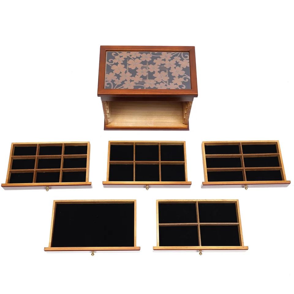 Vintage Wooden Jewelry Storage Organizer Box