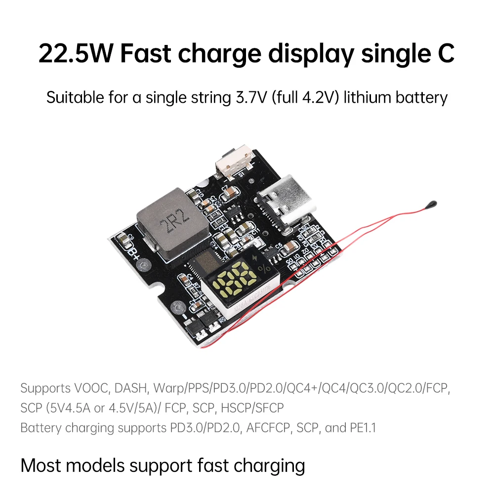 Power Tools Accessories 22.5W Bidirectional Fast Charge Discharge Control Board PD QC All Protocol Fast Charging Module Mobile Power DIY