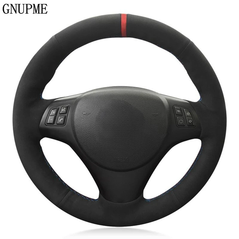 

DIY Hand-Stitched Black Suede Genunie Leather Car Steering Wheel Cover For BMW M Sport M3 E90 E91 E92 E93 E87 E81 E82 E88 X1 E84