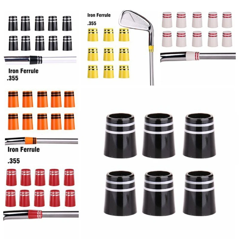 

B36F 10 Pieces 0.355 Ferrules Golf Ferrules Tapered Ferrule with Double Silver Ring Golf Shaft Accessories Universal