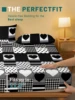 1 Simple modern Heart-Shaped Geometry printed matte Fitted Sheet, bedroom printed bed cover, bedding (excluding pillowcases) 3