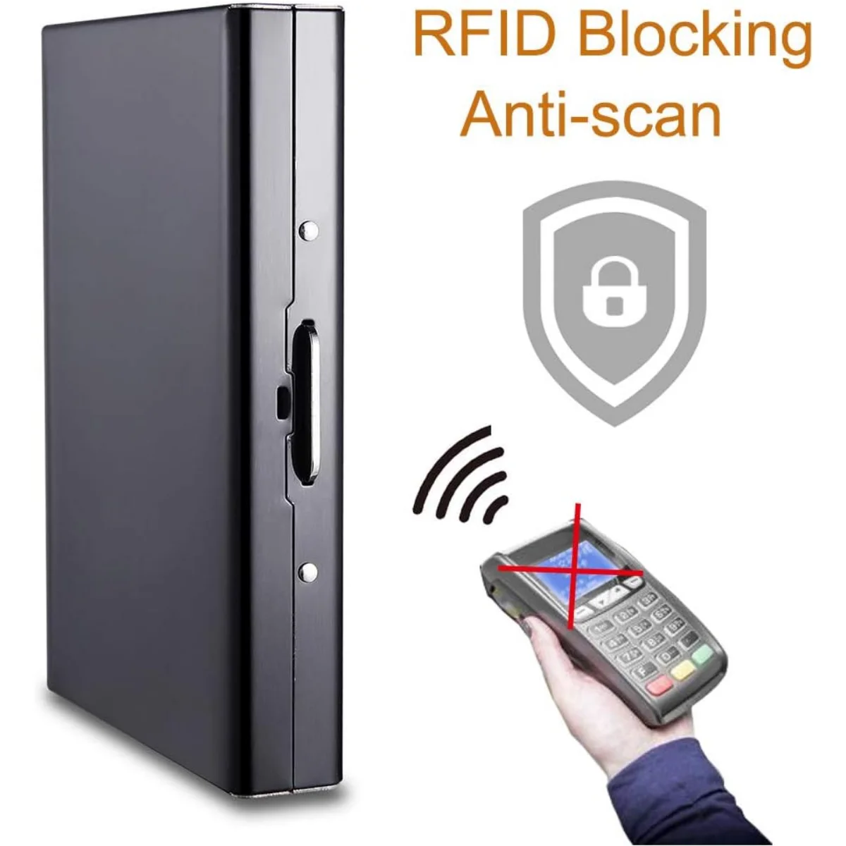 Premium RFID Blocking Metal Card Holder - Stylish Wallet & Business Card Organizer with Gift Box Packaging