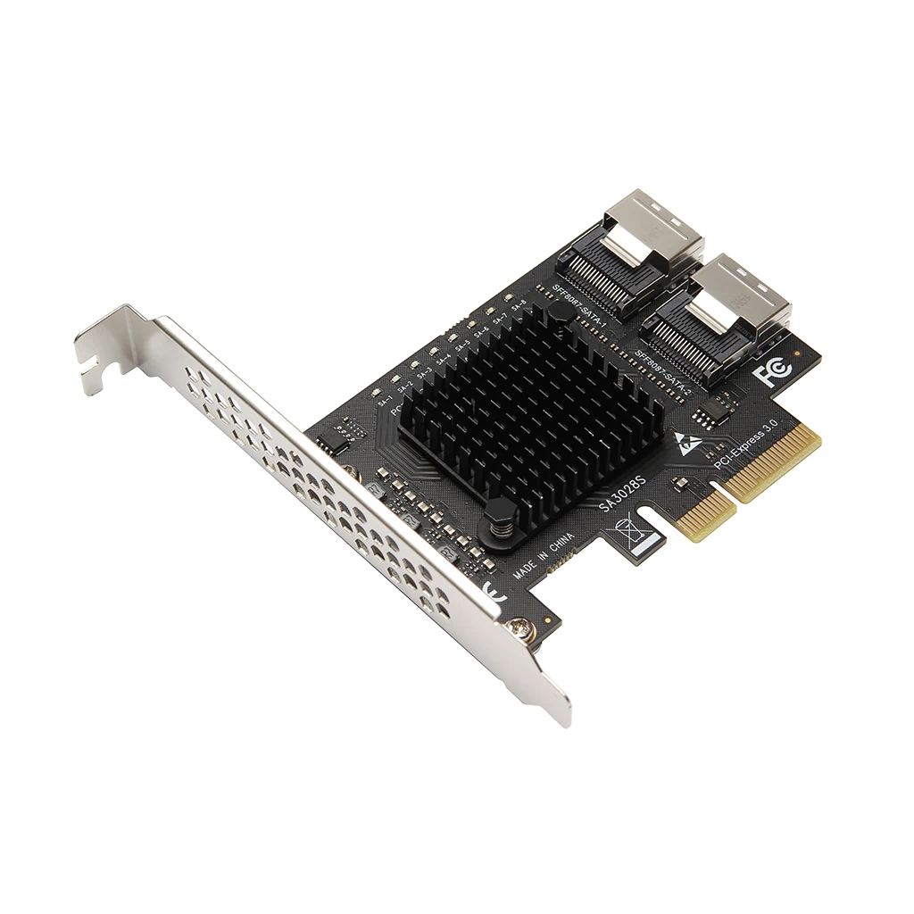 Riser de Expansão para Chia Mining Pcie para Mini Sas 8087 Portas Sata 3.0 6gbps Adaptador Ssd Pci-e Controlador Pci Express x4 Novo - Imagem 2
